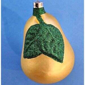 Pear Christmas Ornament Old World Style Glass 12 Days Of Christmas Fused Great